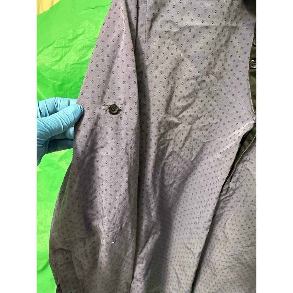 Bespoke Men's Dress Shirt Medium Blue Pattern Button Down Long Sleeve - Picture 6 of 7